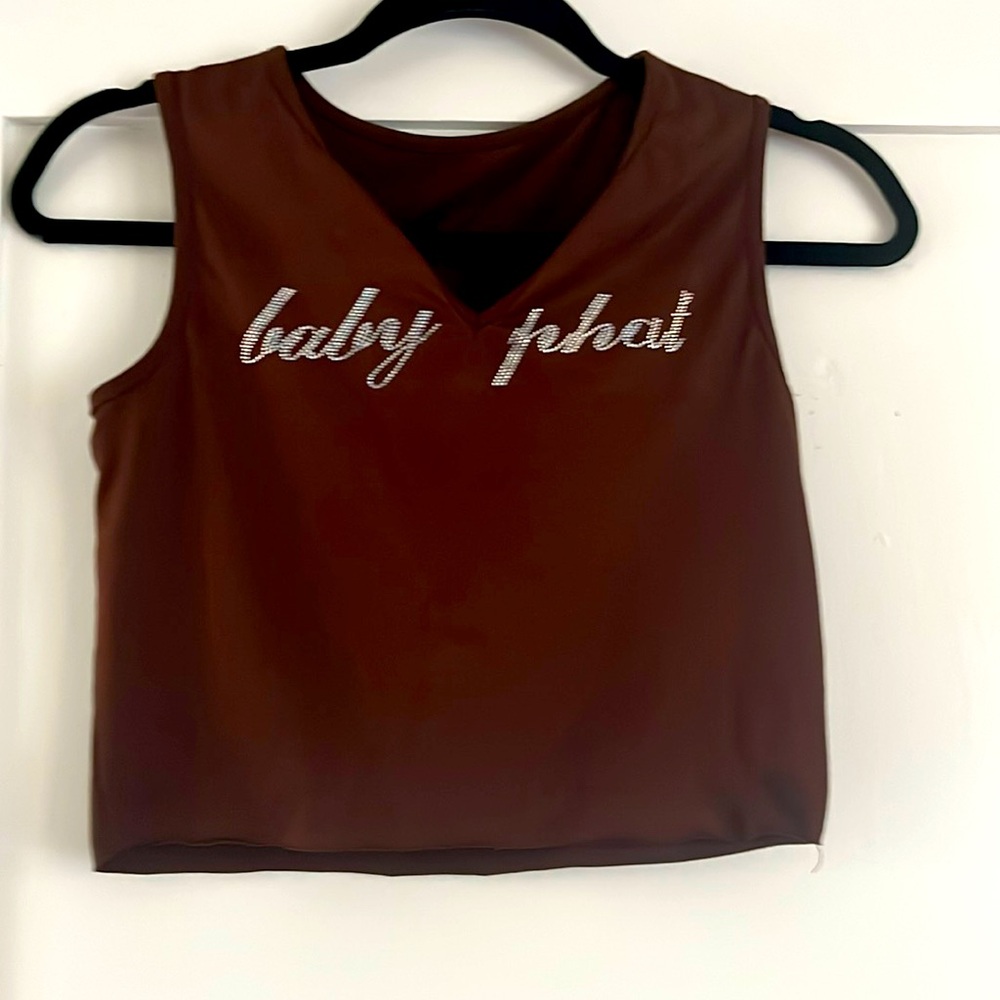 Baby phat crop tank with bedazzling